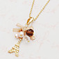 Diamond ribbon Eiffel Tower necklace